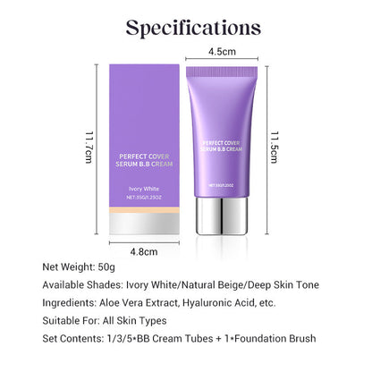 🎉LAST DAY SALE -BUY 2 GET 1 FREE🎁Perfect Cover Serum BB Cream -💜Bifida Ferment Lysate Serum-Infused BB Cream for Anti-Aging Skin Rejuvenation💧