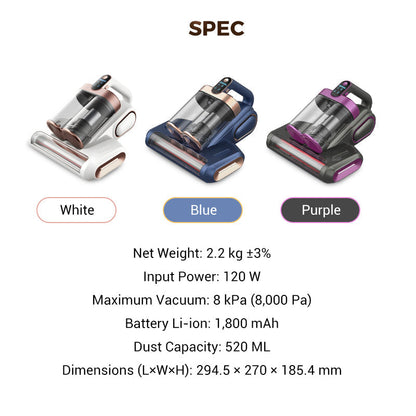 🛏️💨 13000Pa Powerful Mattress Vacuum Cleaner for Dust Mites Removal 🚀✨ UV Light & Ultrasonic Sterilization, Wireless Smart LED Display, Dual Large Dust Cups for Deep Cleaning