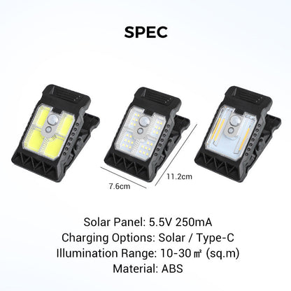 🥳2026 HOT SALE🥳💞50K+ SOLD!🔦🌙 50% OFF! Solar Clip Light with Motion Sensor – No wiring, auto on at night. Perfect for dark steps & garden paths. 🚶‍♂️💡
