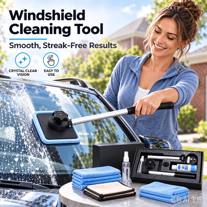 Dual Magnetic Car Window Cleaner | Streak-Free Cleaning Kit for Car Glass