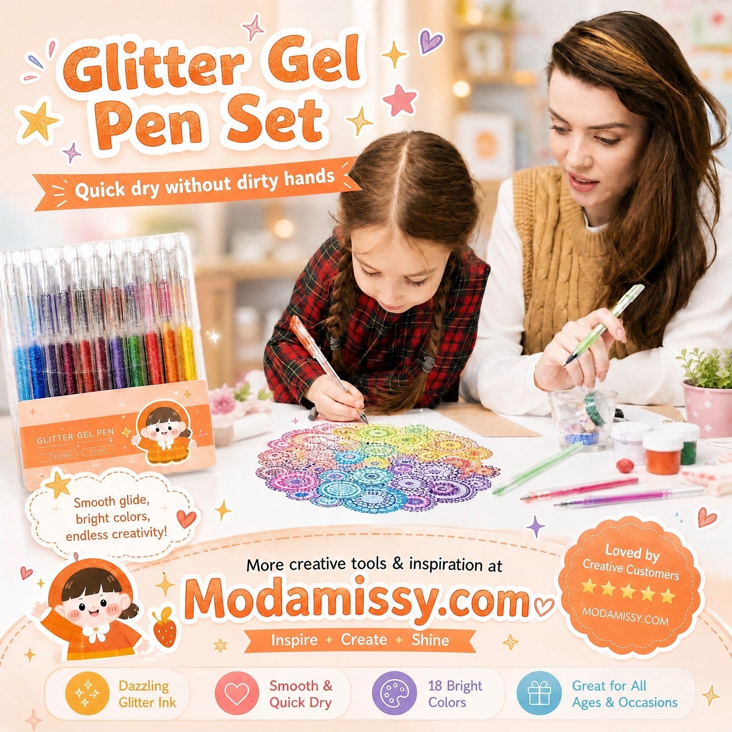🔥LAST DAY SALE ONLY $9.99!!✨50K+ SOLD!🎁Glitter Gel Pen Set