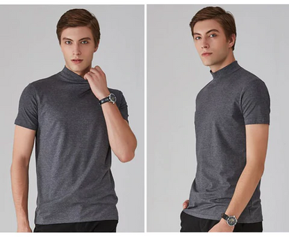💪🔥 2026 Hot Sale Men's High Neck Slim Fit T-shirt - 50% OFF🔥💪. Breathable Cotton, Perfect for Workout or Daily Wear. Limited Time Offer!