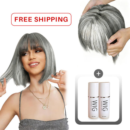 🔥Flash Sale🔥Natural Hair Toppers with Bangs for Women🛒