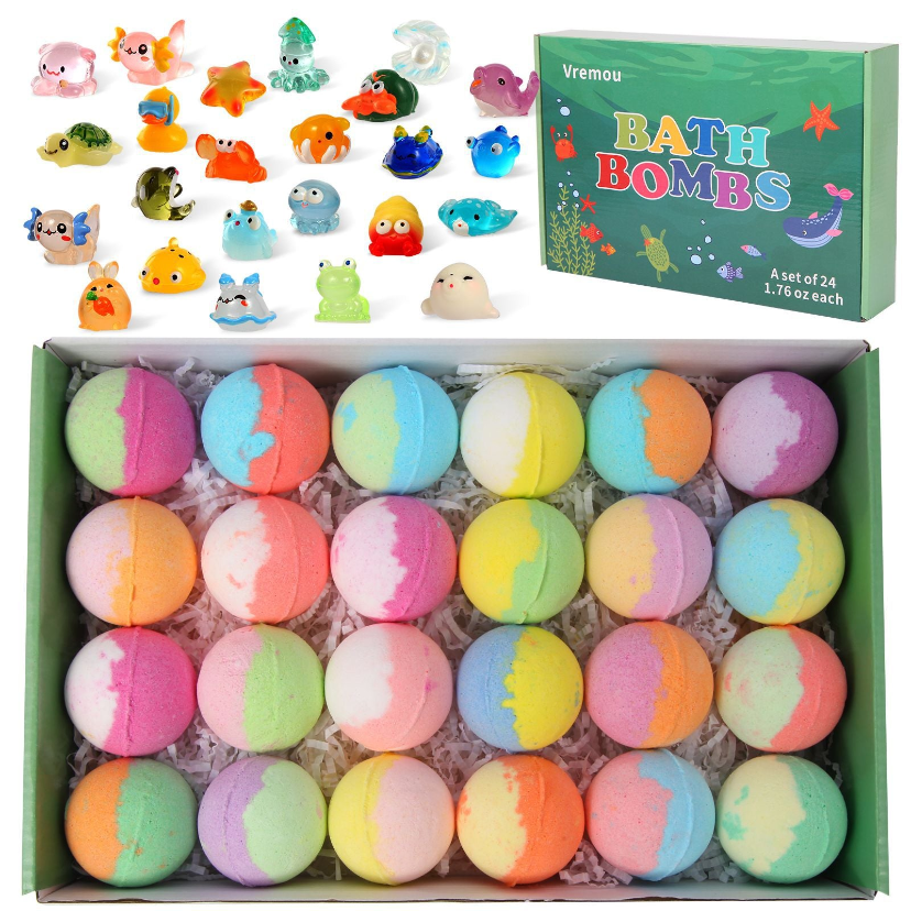 🎉🧼 Fizzy Fun 50%OFF 🛁🌈 12-Piece Bath Bomb Gift Set for Kids – Colorful, Skin-Safe Fizzies with Surprise Toys Inside. Perfect for Party Favors or Daily Bath Treats!