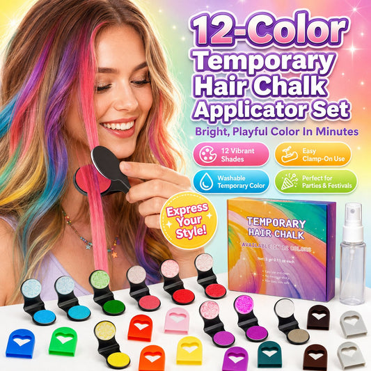 🔥Last Day 57% OFF🌈12-Color Temporary Hair Chalk Applicator Set