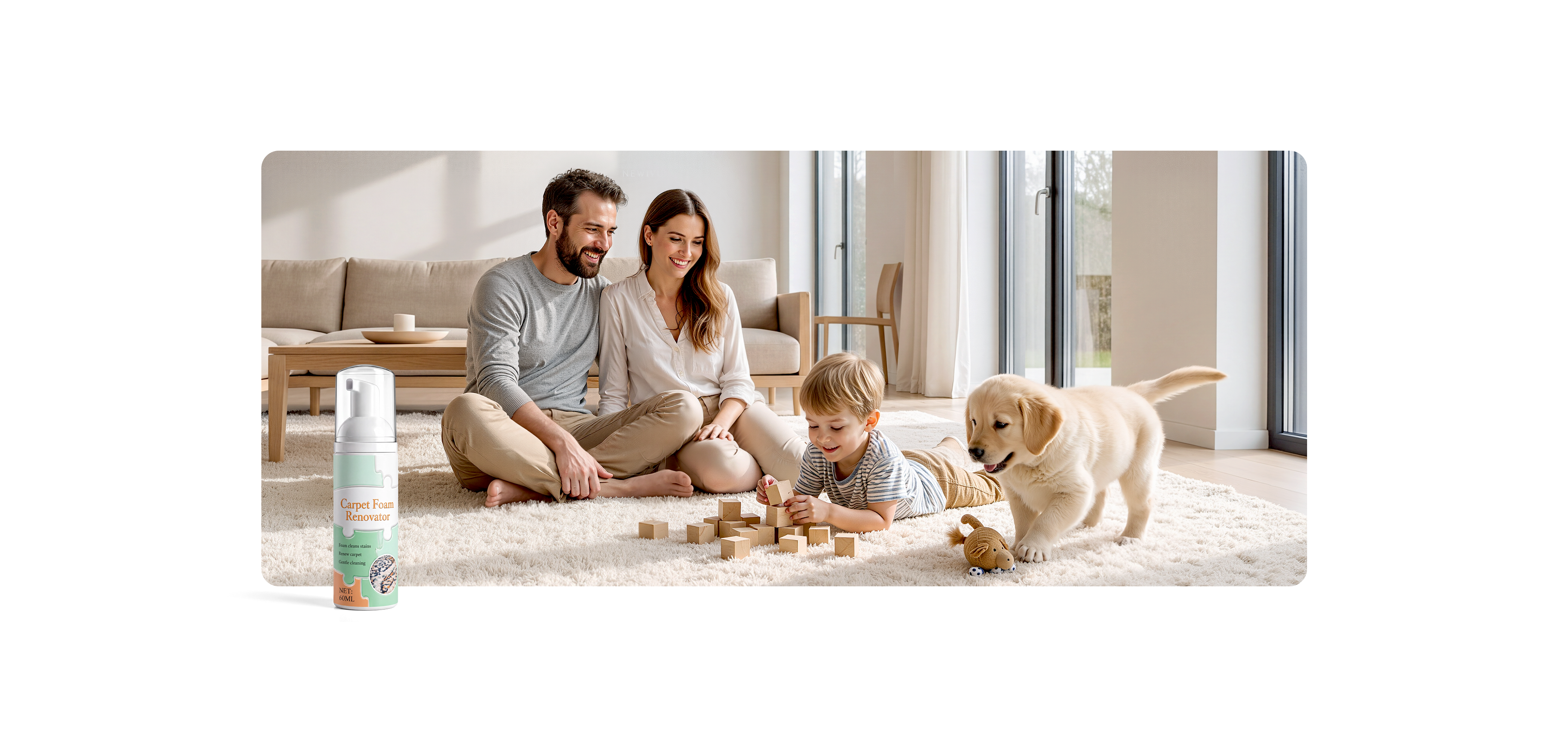 Family enjoying a clean home