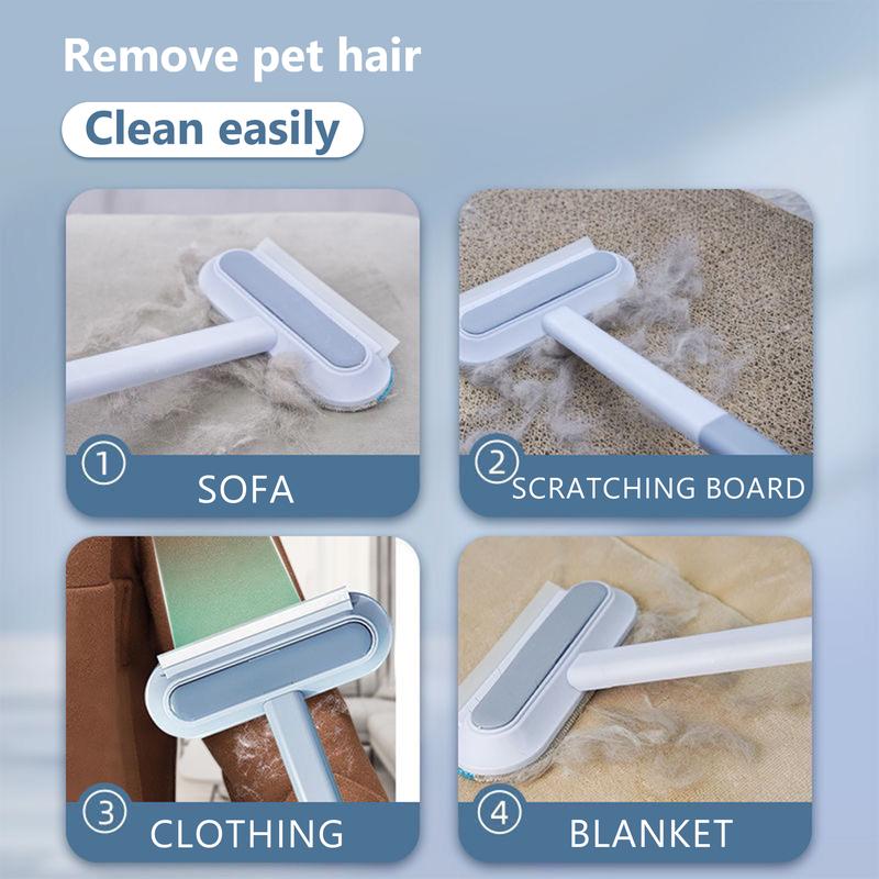 🐾50% OFF NOW! 4‑in‑1 Pet Hair Removal Tool‑ Long Handle Multi‑Function Pet Hair Remover Brush, Efficient Fur Cleaner for Carpets, Couches, Beds & Furniture
