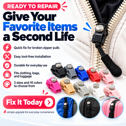 Fix Broken Zipper Pulls Instantly! No-Sew Clip-On Repair Kit