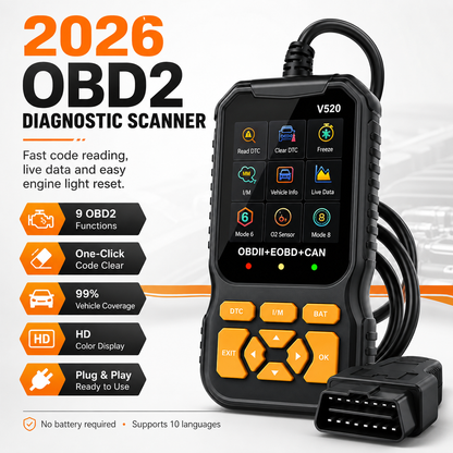🥳2026 HOT SALE🥳💞50K+ SOLD!🚗🔧 Professional OBD2 Scanner – Reads & clears codes, live data & I/M readiness. Works on 1996+ cars. Save $$$ on garage diagnostics! 🛠️✨