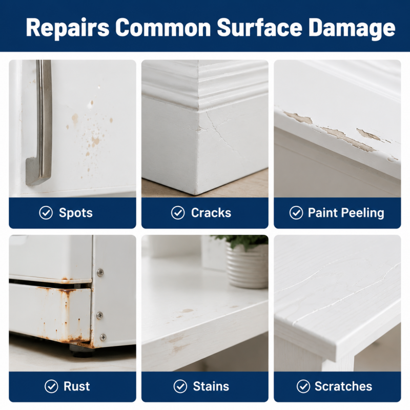 White Furniture Touch-Up Paste with Brush