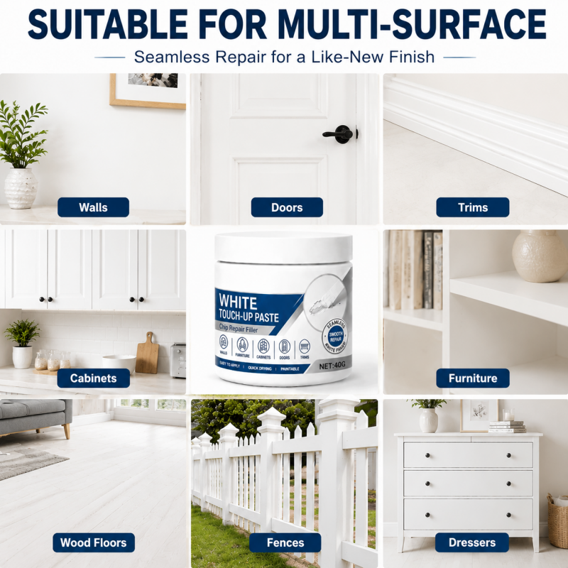 White Furniture Touch-Up Paste with Brush