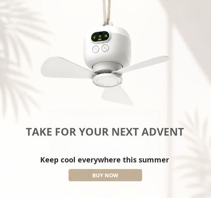 ⏳🔥LIMITED-TIME 50% OFF! 🌬️ Rechargeable Ceiling Fan with LED Light – Cool & Bright Anywhere ✨