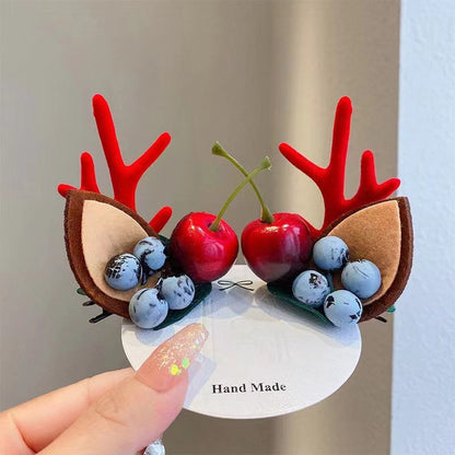 🎅Christmas Sale: Buy 1 Get 2 Free🎅Reindeer Antler Christmas Hair Clips