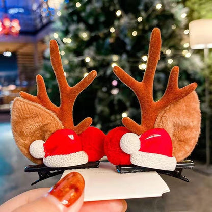 🎅Christmas Sale: Buy 1 Get 2 Free🎅Reindeer Antler Christmas Hair Clips