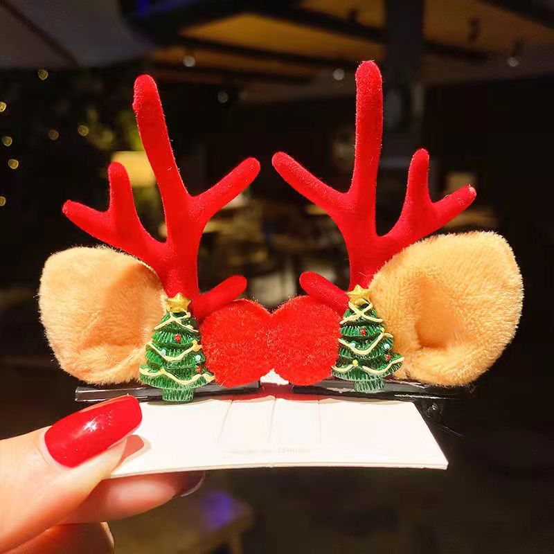 🎅Christmas Sale: Buy 1 Get 2 Free🎅Reindeer Antler Christmas Hair Clips