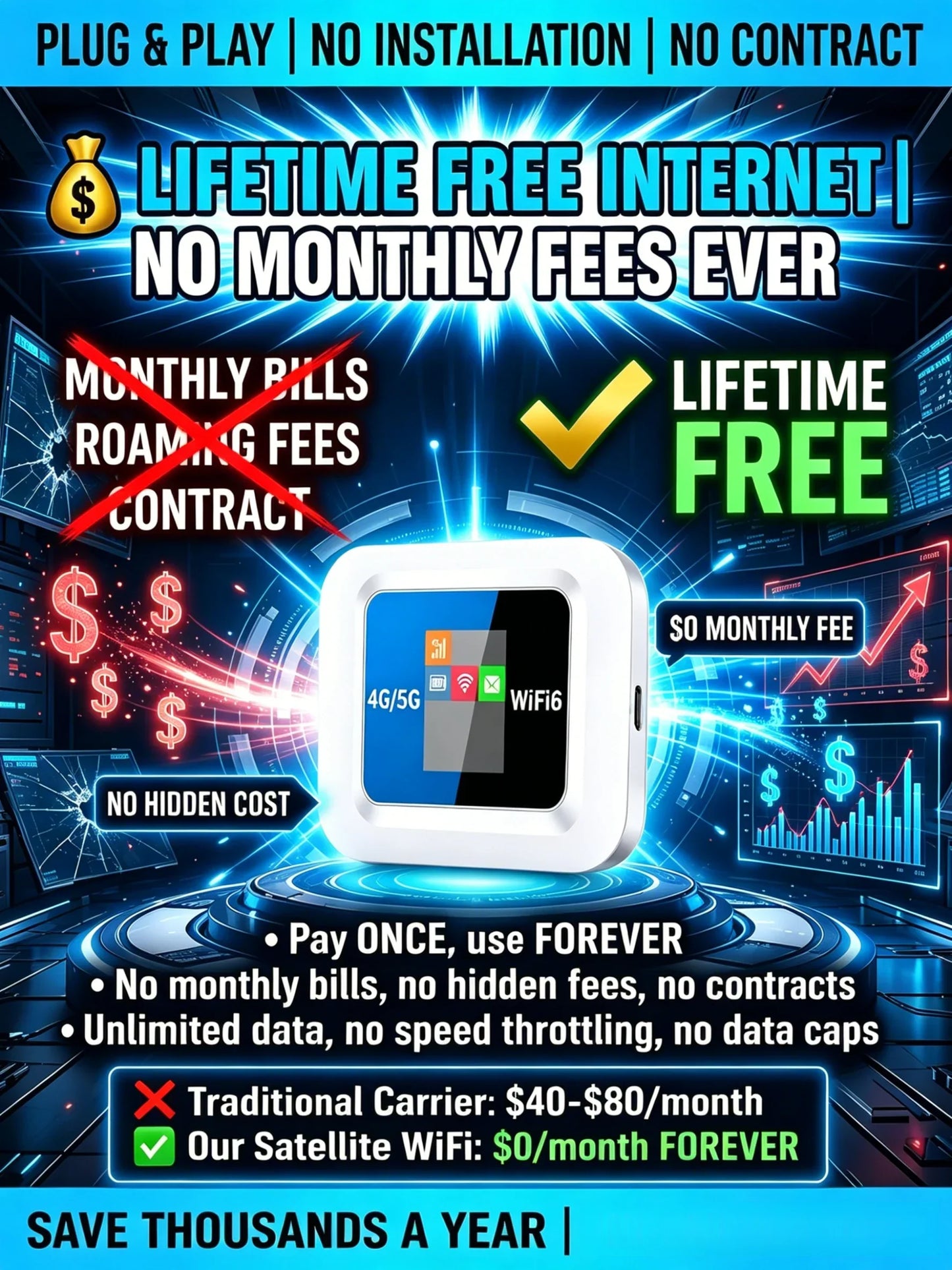 🥳2026 HOT SALE🥳💞50K+ SOLD!📶🌐 Mobile Hotspot – Portable WiFi, full coverage anywhere. No contract, no setup. Stay connected on the go! 📱✨