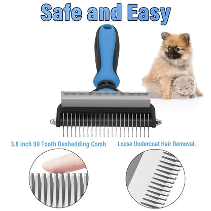 ⏰🔥LIMITED TIME 50% OFF! 🐾 Professional Deshedding Tool for Dogs & Cats – Gentle, Efficient & Fur-Free Home ✨(💖Get 2 Free Pet Grooming Gloves)