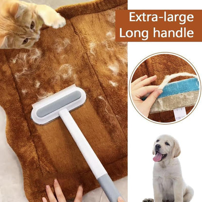 🐾50% OFF NOW! 4‑in‑1 Pet Hair Removal Tool‑ Long Handle Multi‑Function Pet Hair Remover Brush, Efficient Fur Cleaner for Carpets, Couches, Beds & Furniture