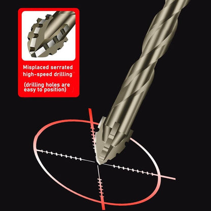 New Four-Flute Sawtooth Eccentric Drill Bit Set(1 Set 4 PCS)