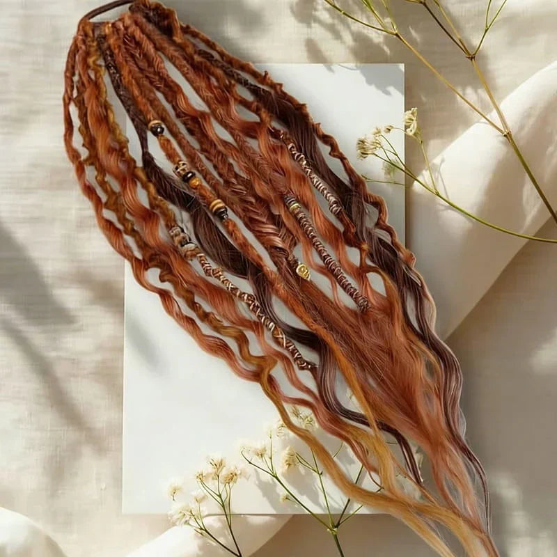 💁🏽‍♀️✨ Festival Boho Textured Ponytail - Instant Dreadlock Clip-In Extension ⚡🎶 No Braiding, No Damage, Edgy Style for Nights Out & Concerts