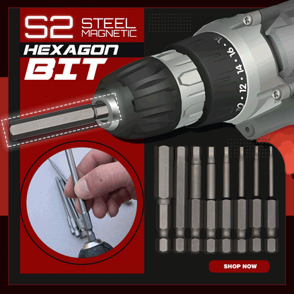 S2 Steel Magnetic Hexagon Bit Set （50% OFF）