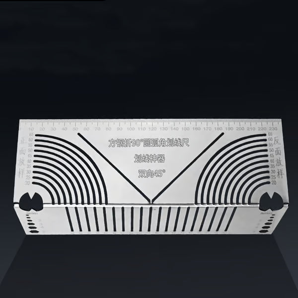 🔥HOT SALE 50% OFF🏆Square Stainless Steel 90° Arc Angle Marking Ruler