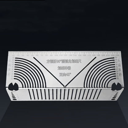 🔥HOT SALE 50% OFF🏆Square Stainless Steel 90° Arc Angle Marking Ruler