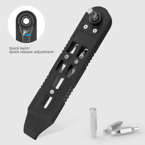 Multi-function Ratchet Tire Lever with Hex Wrench and File Blade