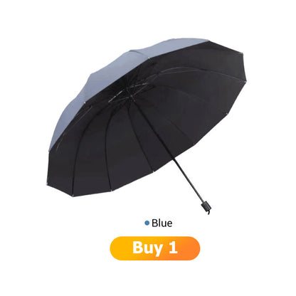 ☔ 12-Rib Windproof Umbrella - Large Coverage & Compact Fold, Durable Frame for Heavy Rain & Wind 📦✨