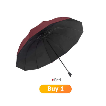 ☔ 12-Rib Windproof Umbrella - Large Coverage & Compact Fold, Durable Frame for Heavy Rain & Wind 📦✨