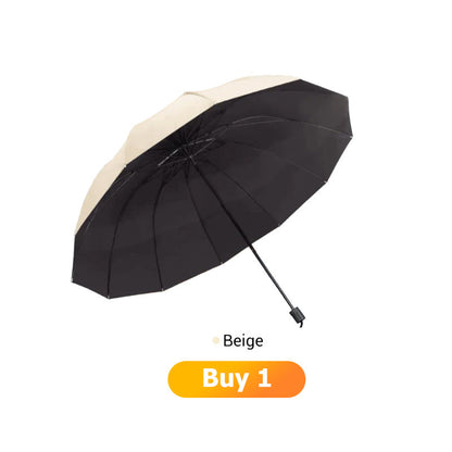 ☔ 12-Rib Windproof Umbrella - Large Coverage & Compact Fold, Durable Frame for Heavy Rain & Wind 📦✨