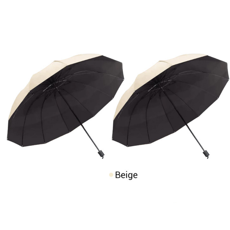 ☔ 12-Rib Windproof Umbrella - Large Coverage & Compact Fold, Durable Frame for Heavy Rain & Wind 📦✨