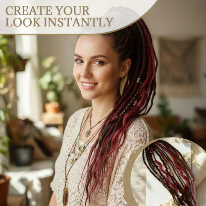 💁🏽‍♀️✨ Festival Boho Textured Ponytail - Instant Dreadlock Clip-In Extension ⚡🎶 No Braiding, No Damage, Edgy Style for Nights Out & Concerts