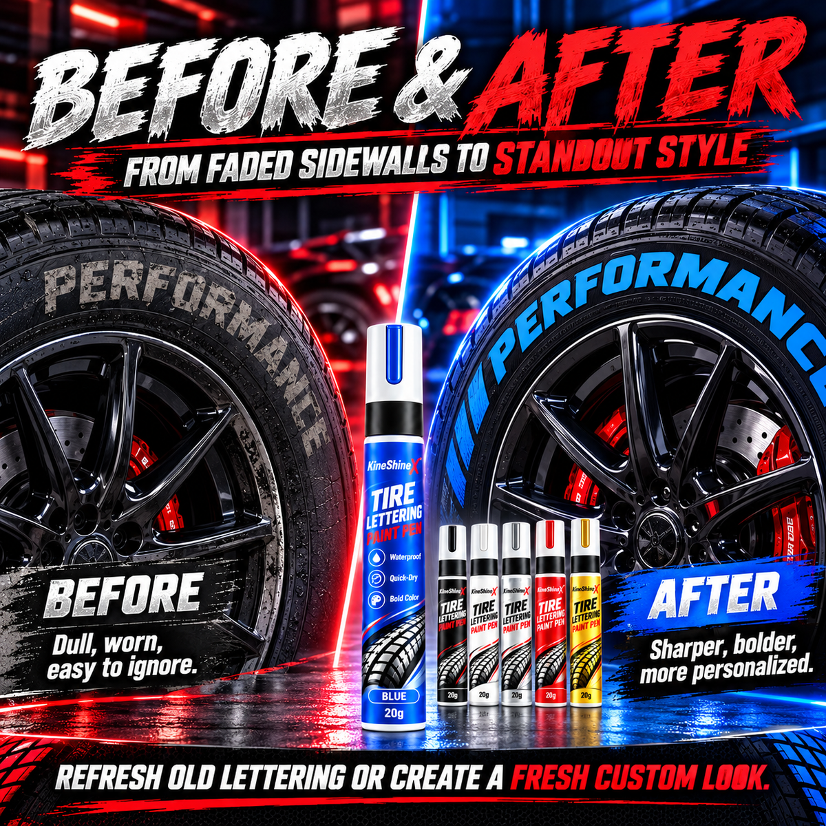 🥳Last Day! Buy 1 get 1 Free!🎉Tire Letter Paint Pen – Permanent-Style DIY Tire Lettering Marker, Waterproof, UV-Resistant & Heat-Resistant for Cars & Motorcycles🔥