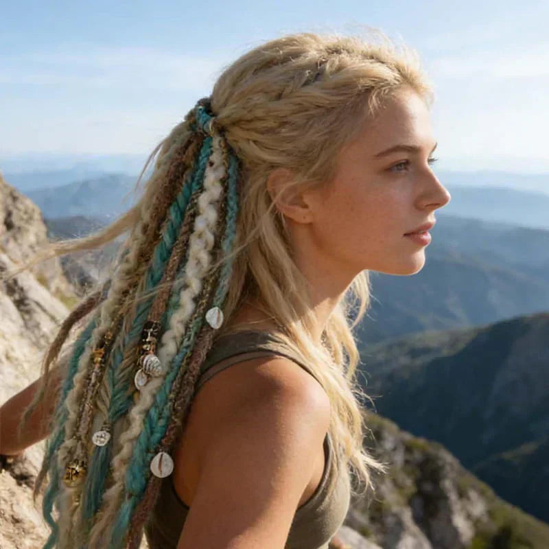 💁🏽‍♀️✨ Festival Boho Textured Ponytail - Instant Dreadlock Clip-In Extension ⚡🎶 No Braiding, No Damage, Edgy Style for Nights Out & Concerts