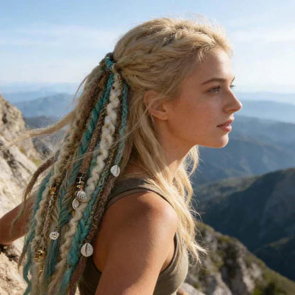 💁🏽‍♀️✨ Festival Boho Textured Ponytail - Instant Dreadlock Clip-In Extension ⚡🎶 No Braiding, No Damage, Edgy Style for Nights Out & Concerts