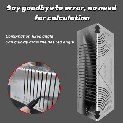 🔥HOT SALE 50% OFF🏆Square Stainless Steel 90° Arc Angle Marking Ruler