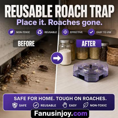 🔥Reusable Effective Roach Trap， Non-Toxic Sticky Cockroach Catcher for Kitchen Home Indoor Pest Control