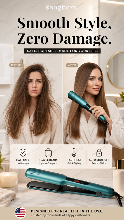2-in-1 Hair Straightener and Curler with Negative Ionic Care