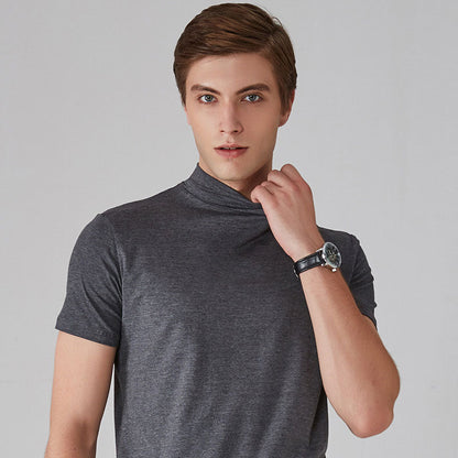 💪🔥 2026 Hot Sale Men's High Neck Slim Fit T-shirt - 50% OFF🔥💪. Breathable Cotton, Perfect for Workout or Daily Wear. Limited Time Offer!