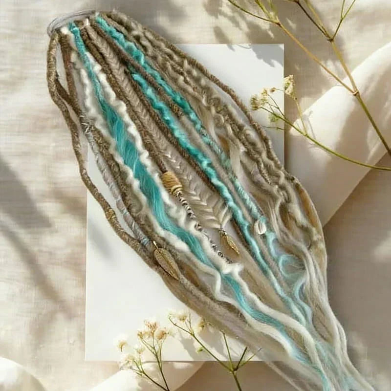 💁🏽‍♀️✨ Festival Boho Textured Ponytail - Instant Dreadlock Clip-In Extension ⚡🎶 No Braiding, No Damage, Edgy Style for Nights Out & Concerts