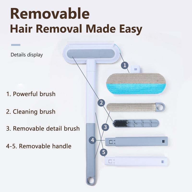 🐾50% OFF NOW! 4‑in‑1 Pet Hair Removal Tool‑ Long Handle Multi‑Function Pet Hair Remover Brush, Efficient Fur Cleaner for Carpets, Couches, Beds & Furniture