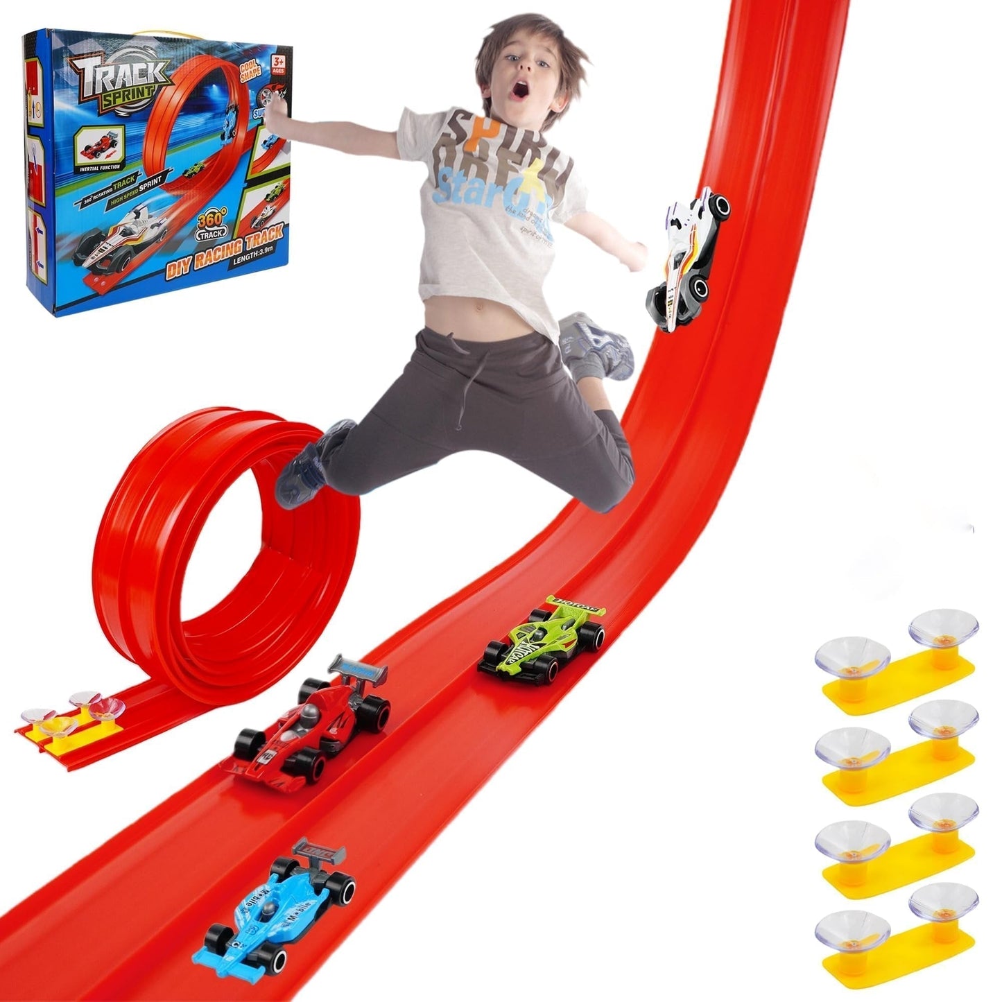🎁Last Day Promotion 55% OFF🔥🏎️DIY Children's Alloy Car Suction Cup Race Track