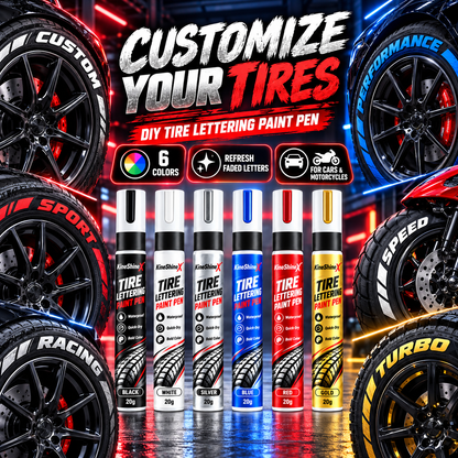 🥳Last Day! Buy 1 get 1 Free!🎉Tire Letter Paint Pen – Permanent-Style DIY Tire Lettering Marker, Waterproof, UV-Resistant & Heat-Resistant for Cars & Motorcycles🔥