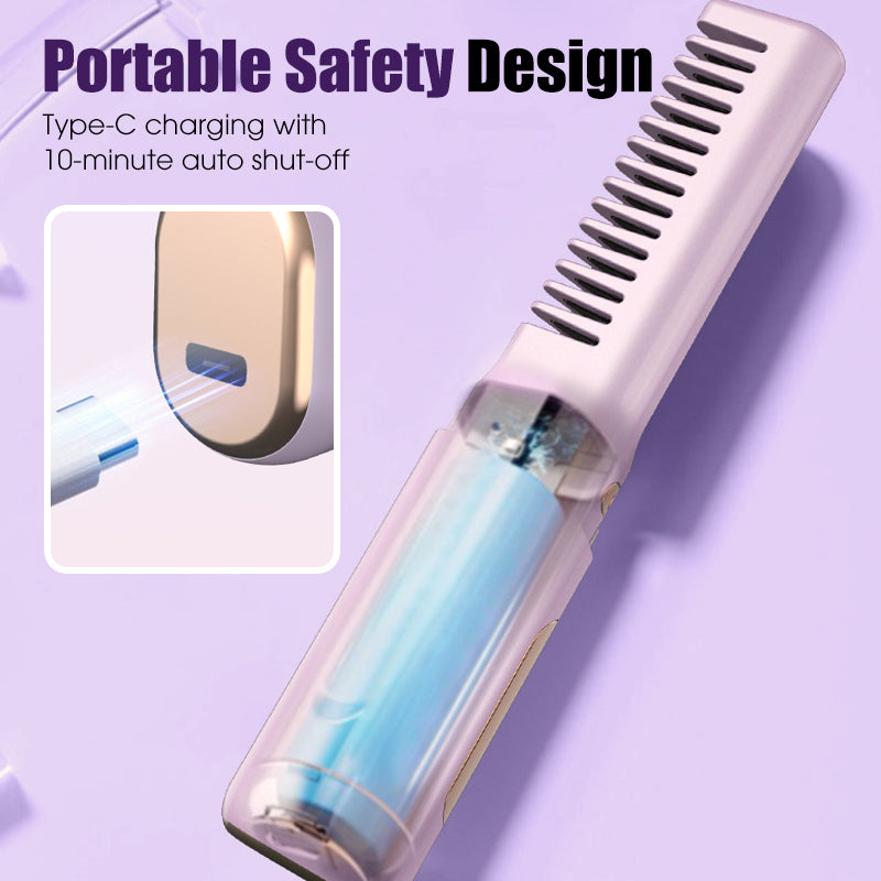 👩Shape hair in 3 seconds! Create gorgeous hairstyles anytime anywhere. 💁Portable Wireless Mini Bang Styling Comb