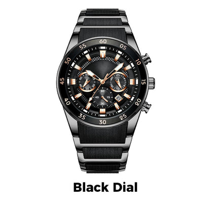 ⌚ 50% OFF NOW! ✨ Men's Waterproof Multifunctional Quartz Watch – Chronograph Design, Luminous Hands & Stainless Steel 🌊