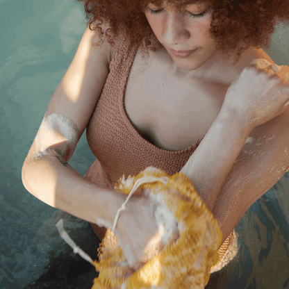 🔥Hot Sale ✨African Exfoliating Net Sponge（with Lemon Turmeric & Kojic Acid Brighetning Soap ）
