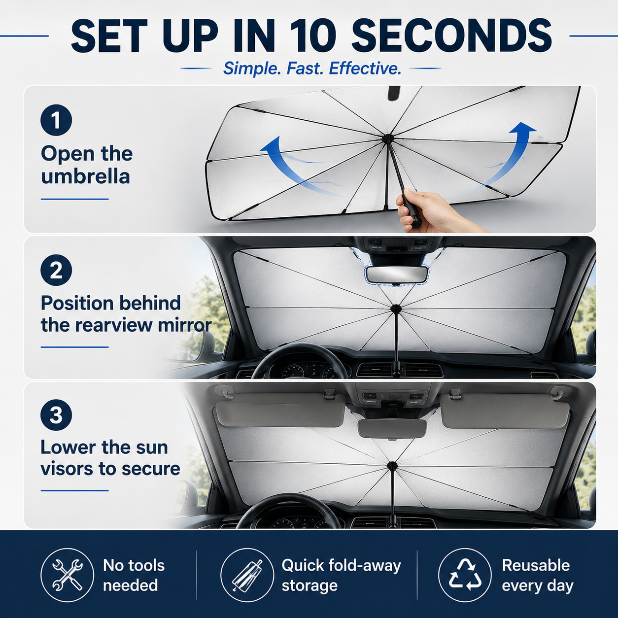 Car Windshield Sunshade - Foldable Car Sunshade (Thermal Insulation)