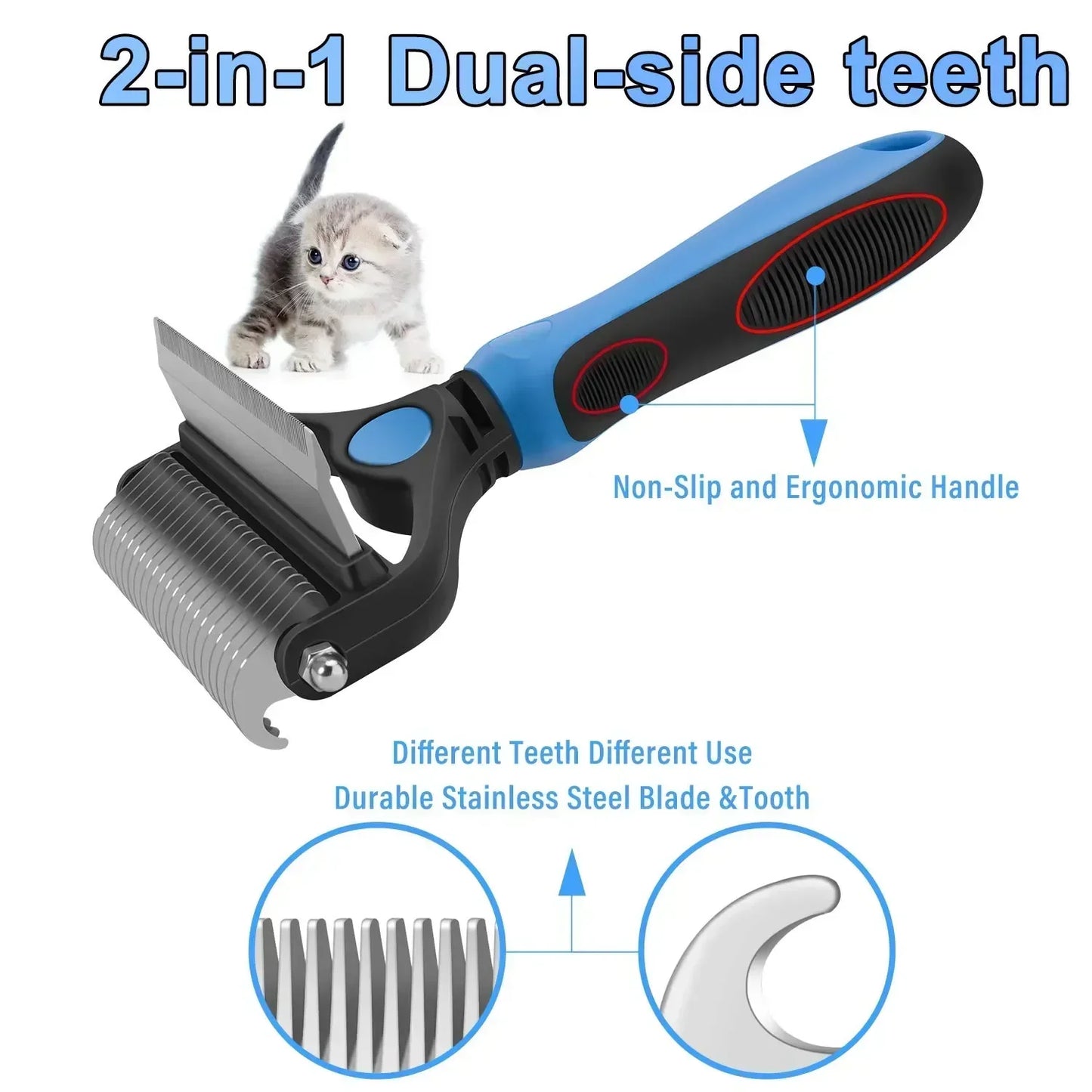 ⏰🔥LIMITED TIME 50% OFF! 🐾 Professional Deshedding Tool for Dogs & Cats – Gentle, Efficient & Fur-Free Home ✨(💖Get 2 Free Pet Grooming Gloves)