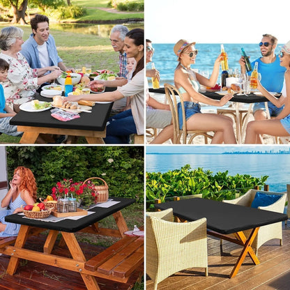 ✨ Sleek Look, Zero Creases – Reusable Spandex Table Cover for Dining & Garden
